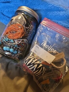 Mixed Fashion Bracelets and Beaded‎ Jewelry - Turquoise, Orange, Black & White